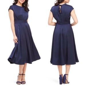 Classic Navy Fit-and-Flare Dress